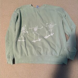 Project Social T Urban Outfitters Women's Sweatshirt Skeleton Skate Green S/M